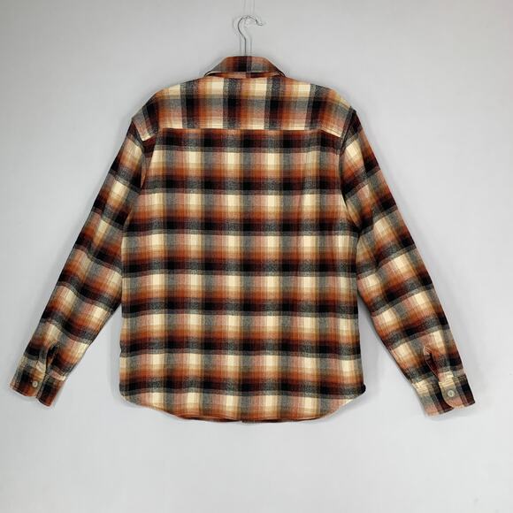 Madewell Men Brushed Flannel Easy Long Sleeve Shirt M Brown Plaid  Button Up - Picture 13 of 14